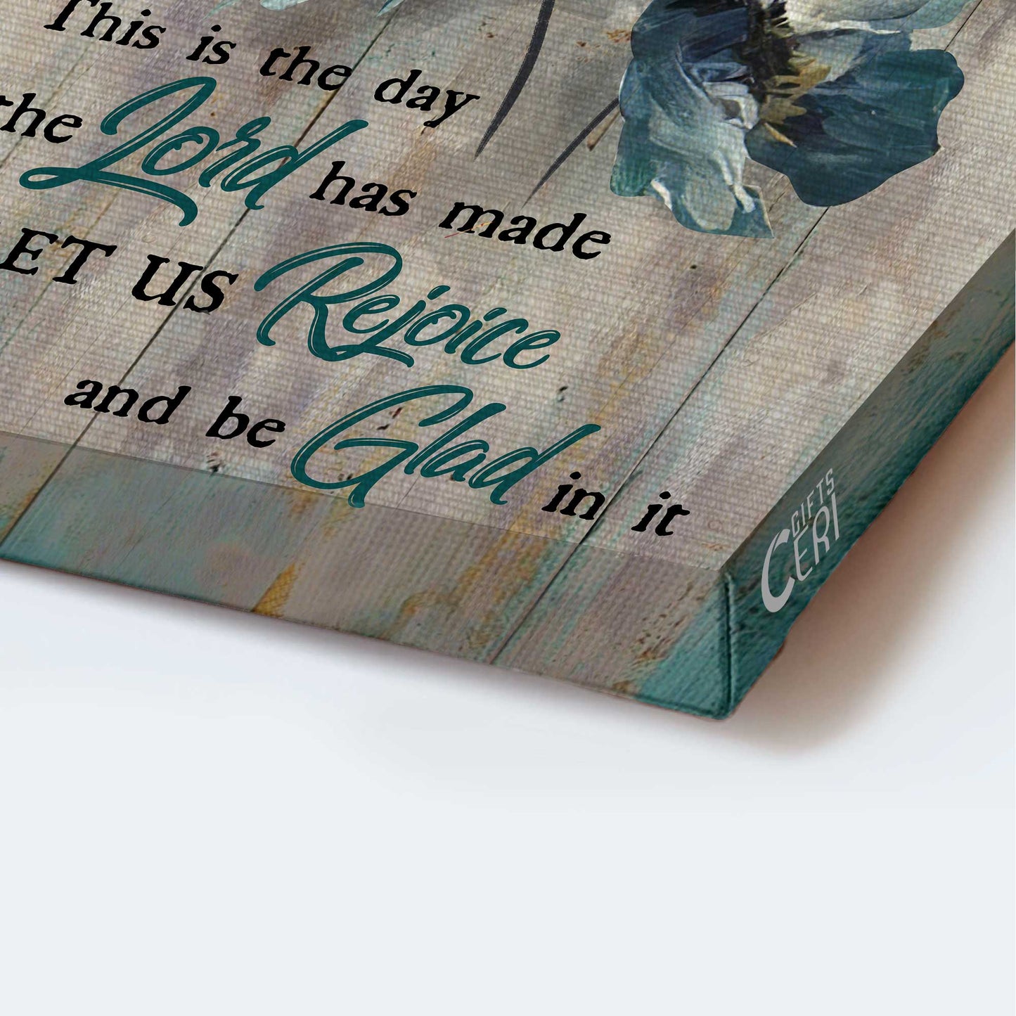 Jesus Portrait Canvas - Blue flower, Butterfly Portrait Canvas - Gift For Christian - This is the day the Lord has made Portrait Canvas