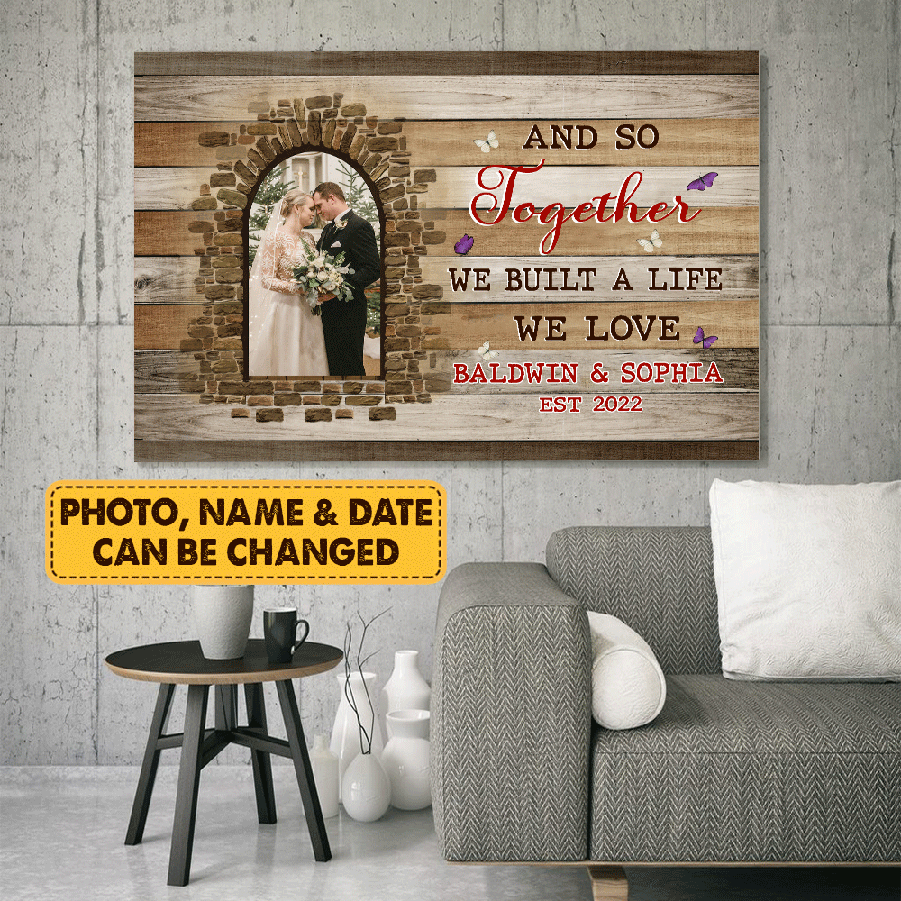 Couple Landscape Canvas - Personalized Couple Canvas - Custom Gift For Couple - We Built A Life We Love Landscape Canvas