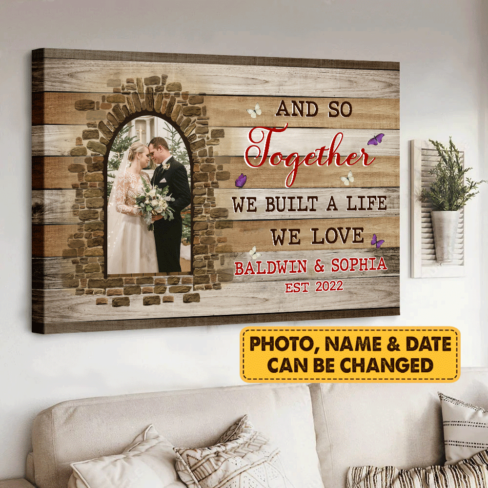 Couple Landscape Canvas - Personalized Couple Canvas - Custom Gift For Couple - We Built A Life We Love Landscape Canvas
