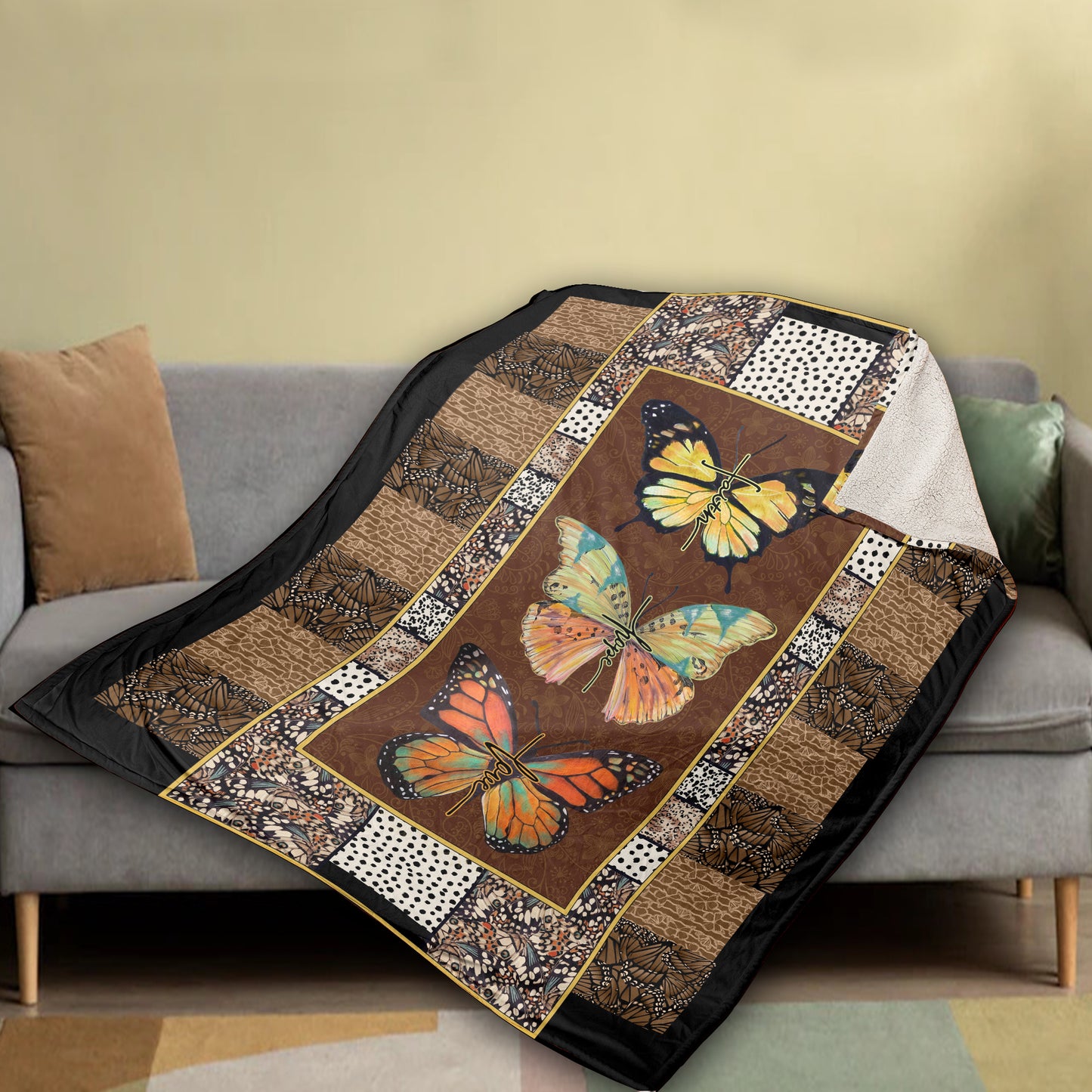 Christian Throw Blanket, Faith Blanket, Jesus Blanket, Inspirational Gift, Colorful Butterfly Blanket, Winter Blanket, Faith Hope Love