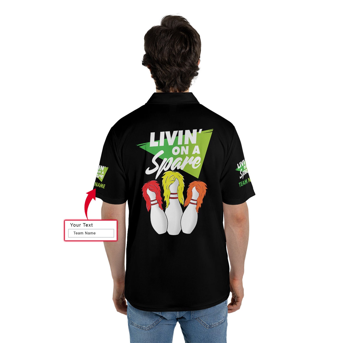 Bowling Custom Men Polo Shirt, Personalized Polo Shirt, Bowling Livin' On A Spare Shirt For Men - Perfect Gift For Friend, Family, Bowling Lovers