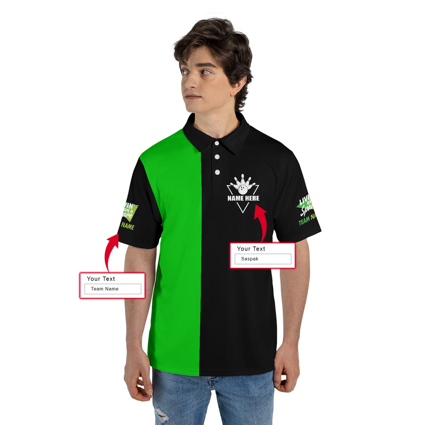 Bowling Custom Men Polo Shirt, Personalized Polo Shirt, Bowling Livin' On A Spare Shirt For Men - Perfect Gift For Friend, Family, Bowling Lovers