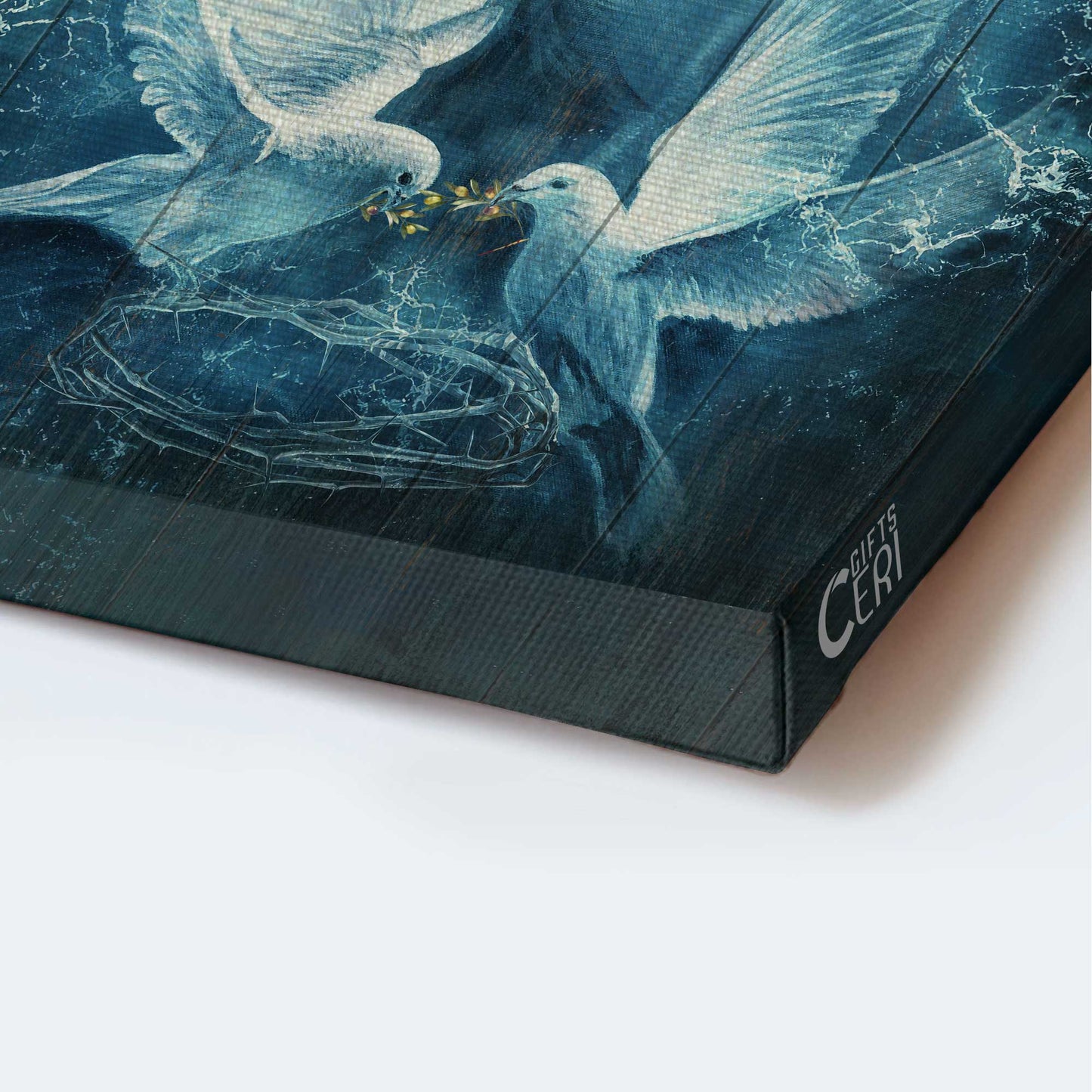 Jesus Portrait Canvas - Jesus painting, Bird couple, Blue water Portrait Canvas - Gift For Christian Jesus Portrait Canvas Prints, Christian Wall Art
