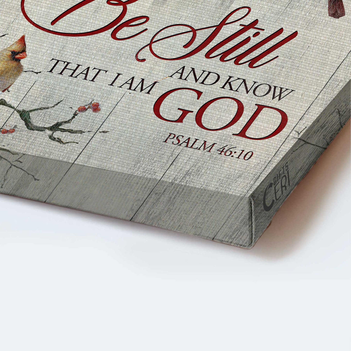 Jesus Portrait Canvas - Red cardinal, Snow birdhouse, Winter forest, Be still and know that I am God Portrait Canvas - Gift For Christian Canvas Prints, Christian Wall Art