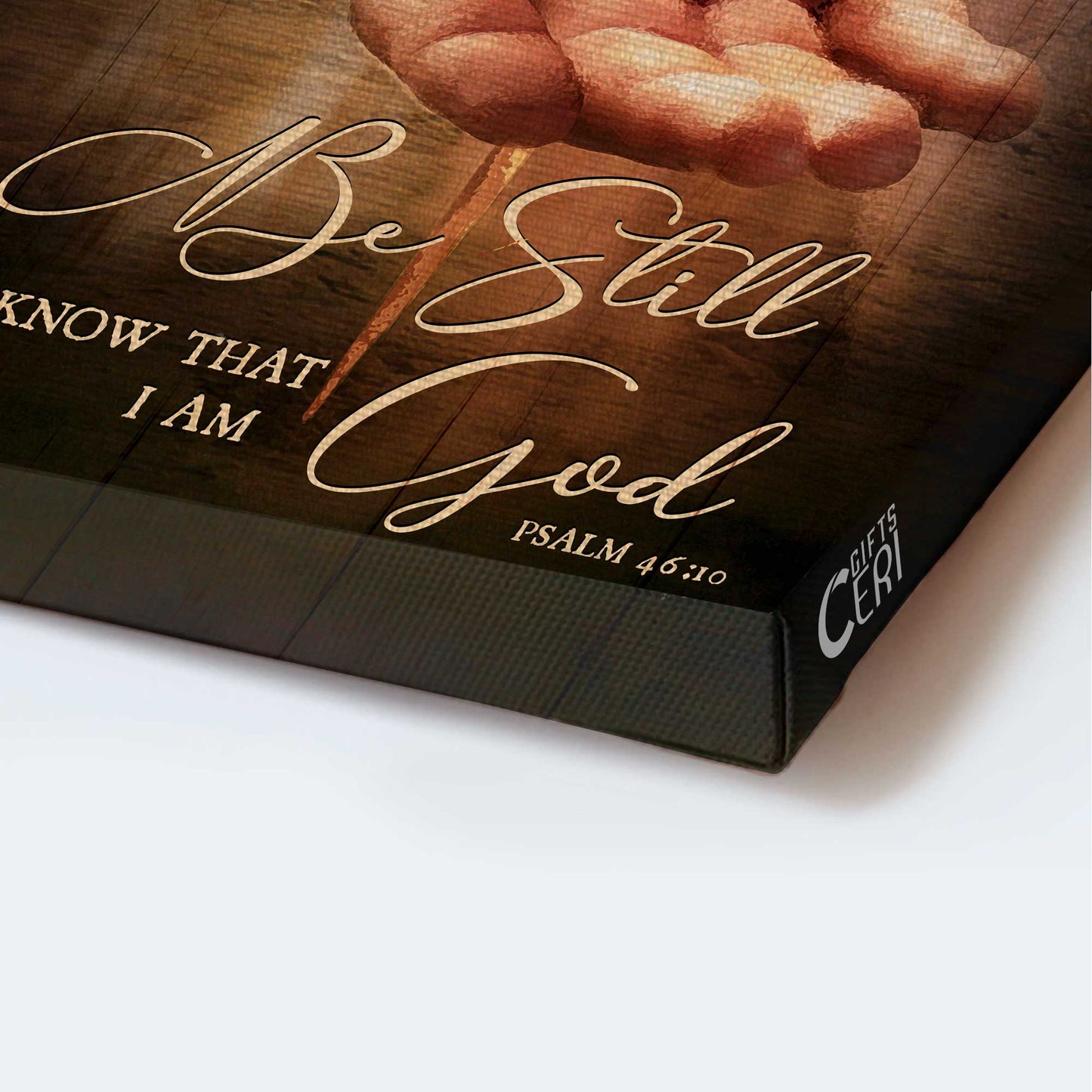 Jesus Portrait Canvas - Stunning Cross, Jesus's Hand Painting Canvas - Gift For Christian - Be Still And Know That I Am God Canvas