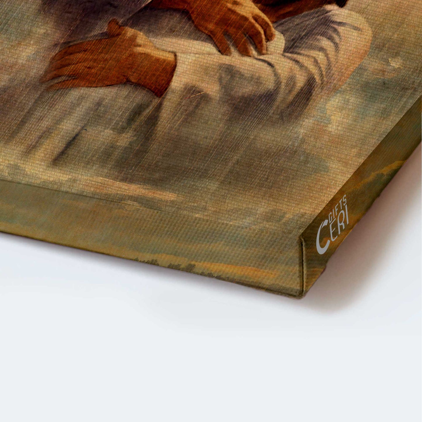 Jesus Portrait Canvas - Man hugging Jesus, Heaven's light, In the arms of Jesus Canvas - Gift for Christian Portrait Canvas