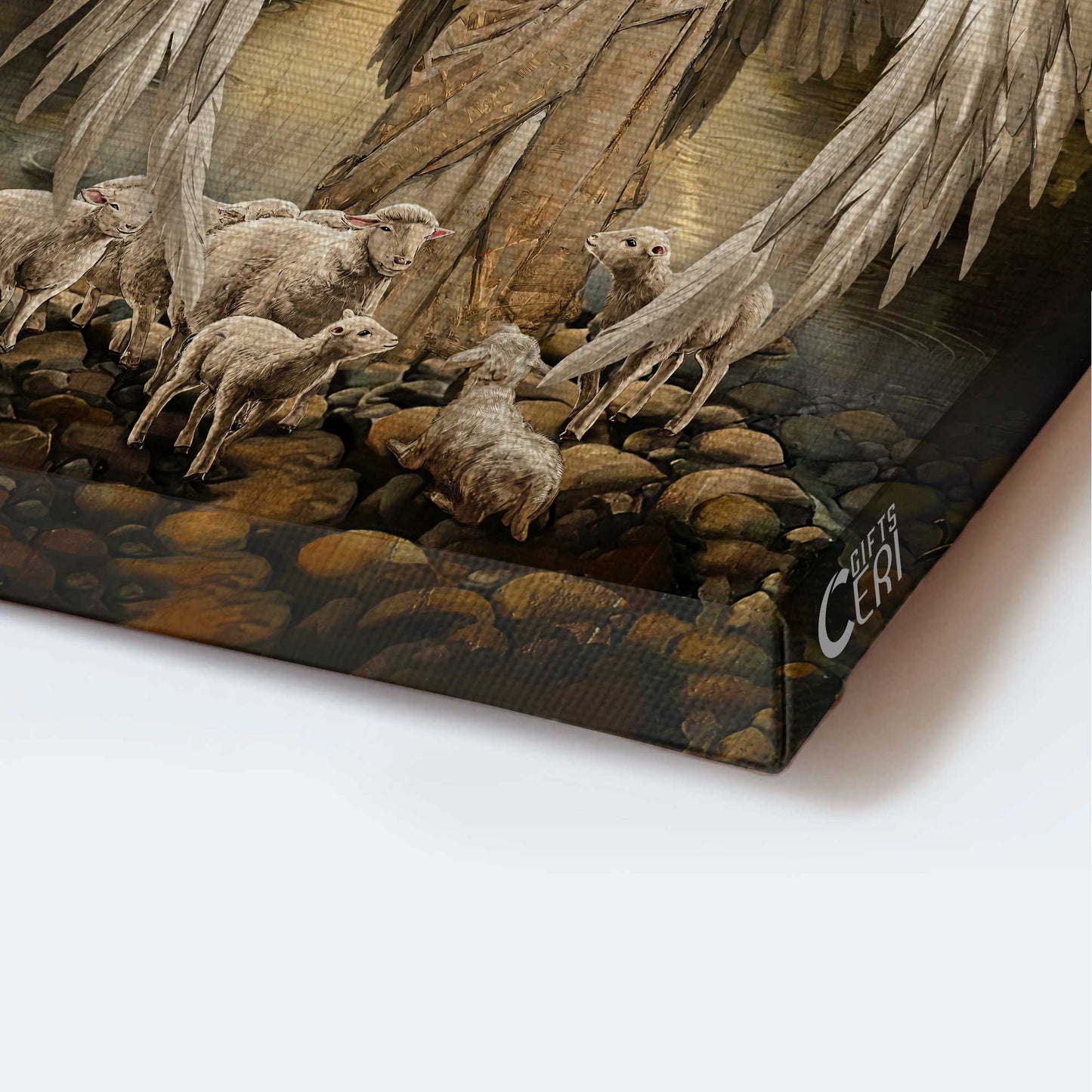 Jesus Portrait Canvas - Lord wings, Lion of Judah, Lambs of God, Desert valley Portrait Canvas - Gift For Christian Portrait Canvas Prints, Christian Wall Art