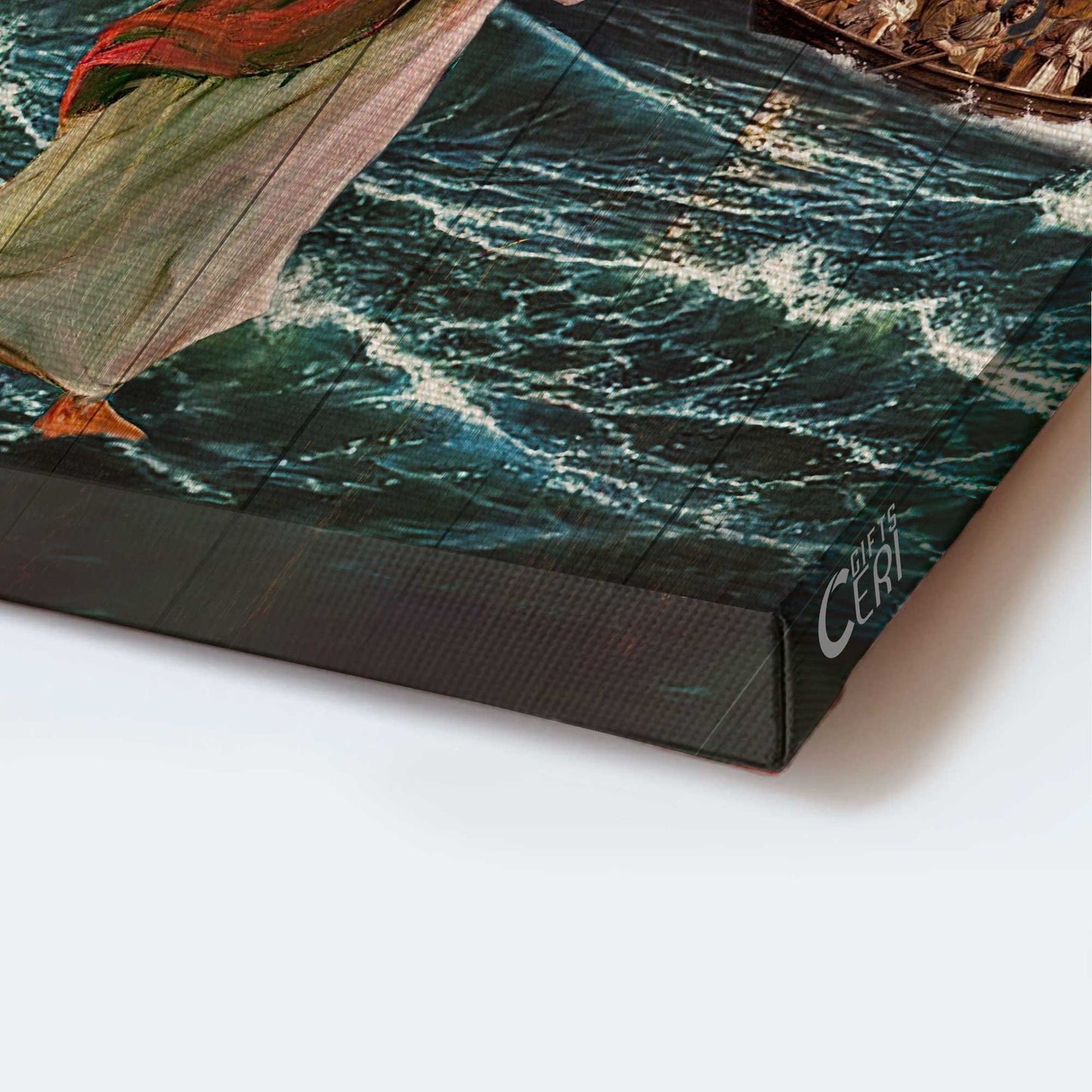 Jesus Portrait Canvas - Stunning Storm, Walking With Jesus Canvas - Gift For Christian - Jesus Walking On Water Canvas