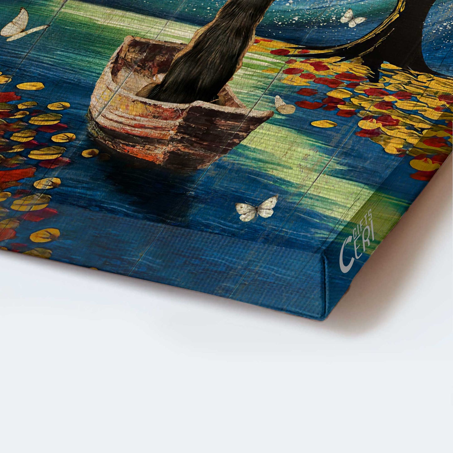 Jesus Portrait Canvas - Magic tree, Beautiful lake, German Shepherd dog, Walking with Jesus Canvas - Gift for Christian Portrait Canvas