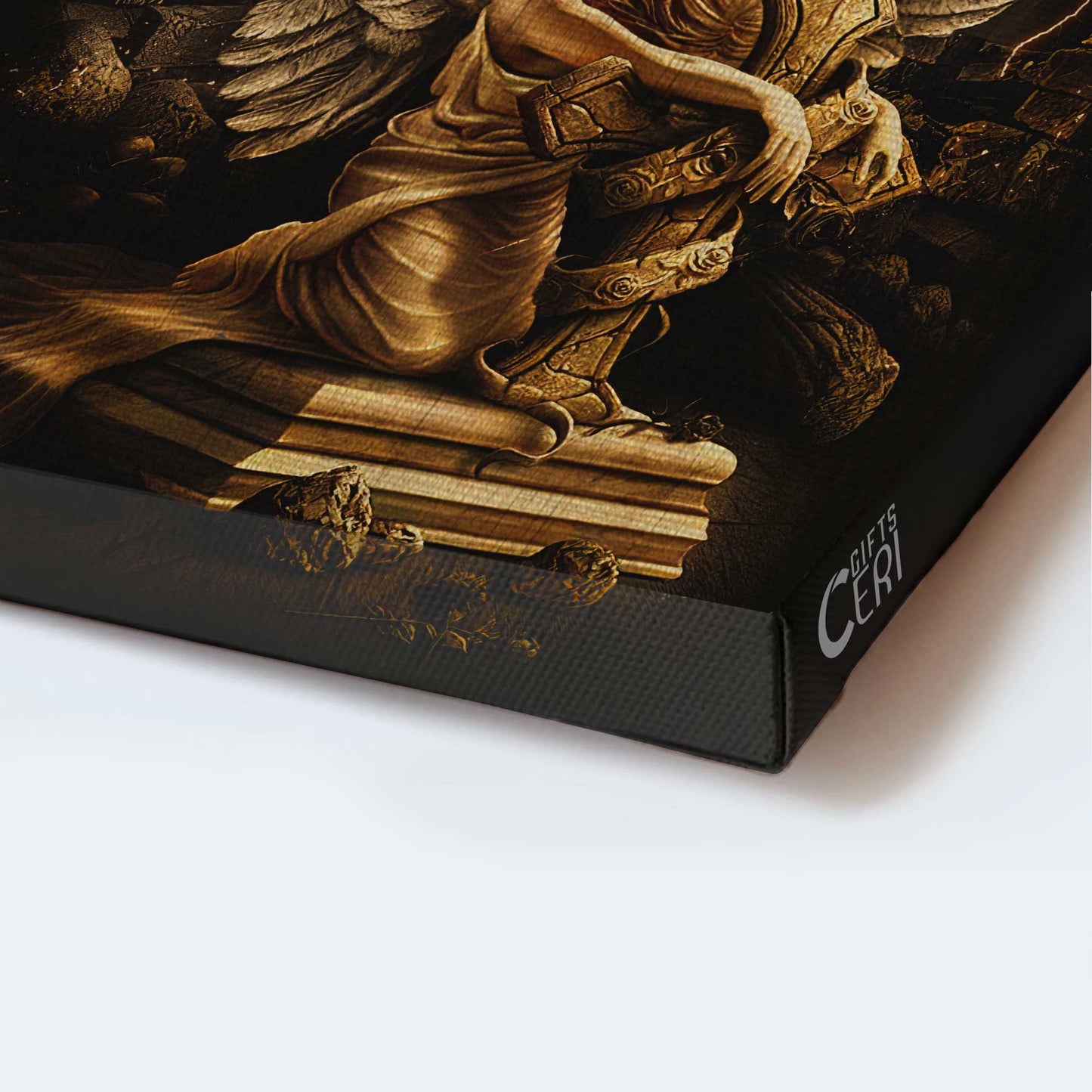 Jesus Portrait Canvas - Stunning Angel Wings, Jesus On The Cross, Amazing Thunder Canvas - Gift For Christian