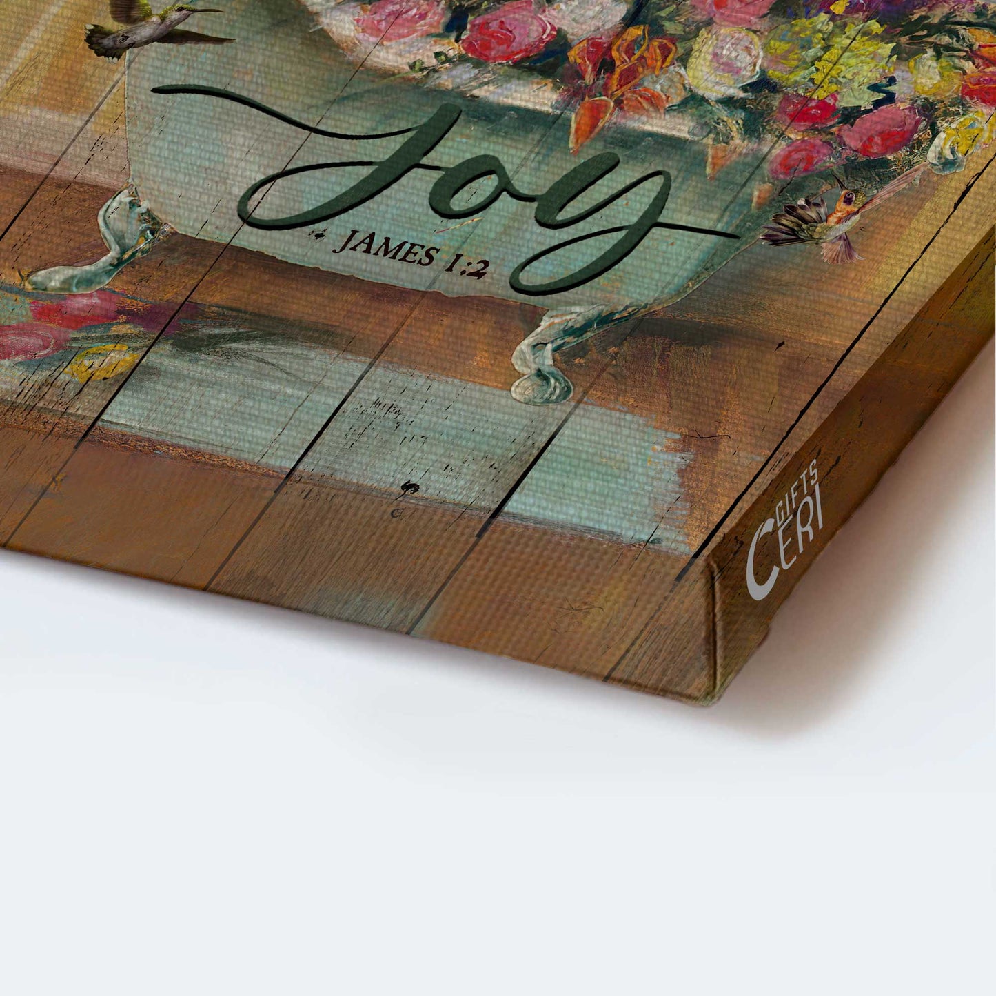 Jesus Portrait Canvas - Lovely hummingbird, Flowers in bathtub, Rose painting Canvas - Gift For Christian - Today I choose joy Portrait Canvas