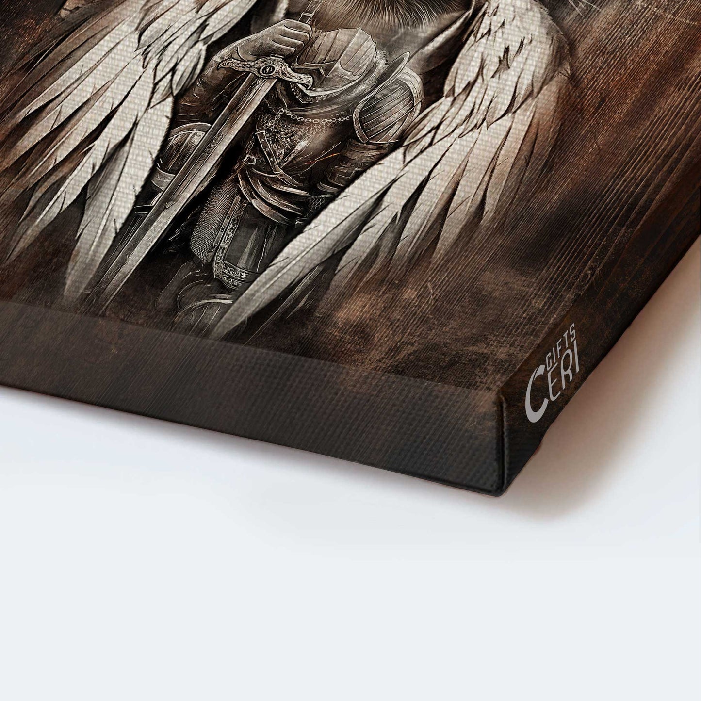 Jesus Portrait Canvas - Lion of Judah, Knight of God, Warrior with wings, Fight for Jesus Canvas - Gift for Christian Portrait Canvas
