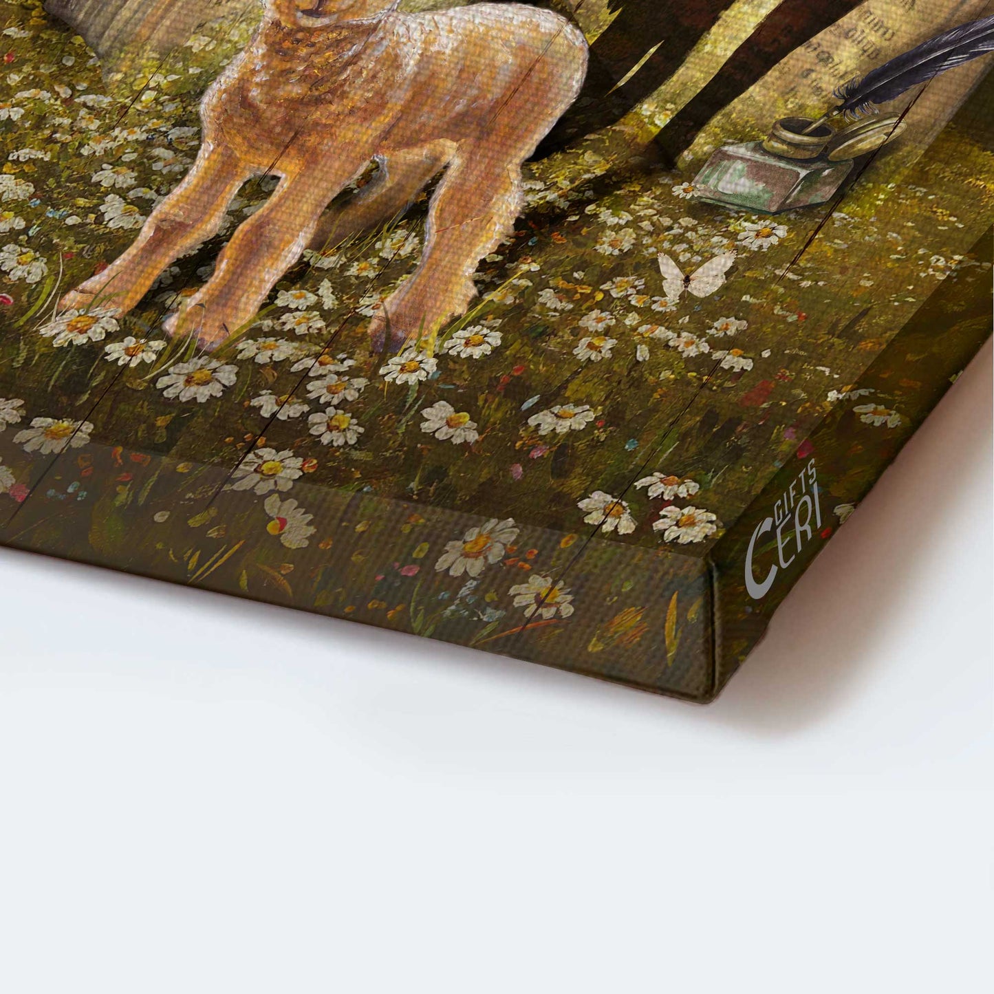 Jesus Portrait Canvas - Lamb of God, Daisy field, White butterfly Portrait Canvas - Inspirational gift, Gift For Christian