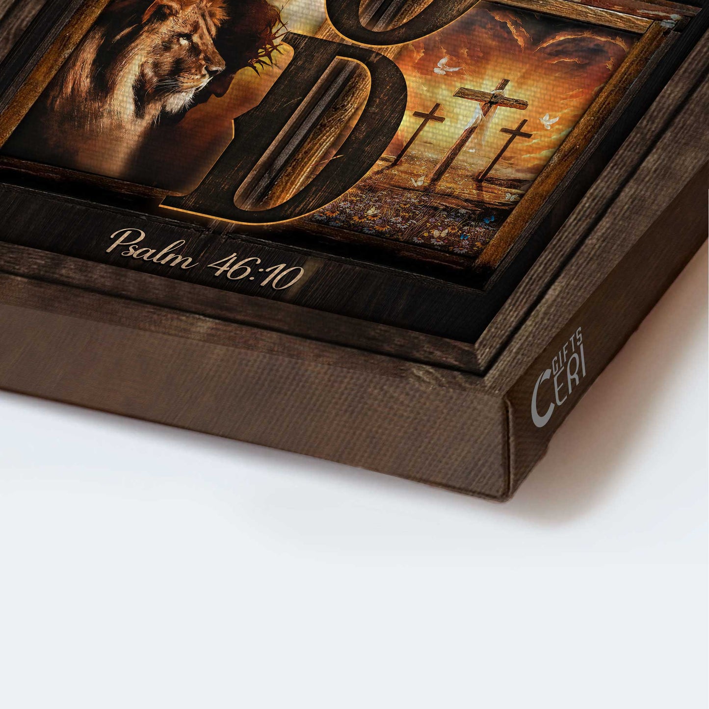 Jesus Portrait Canvas - Lion of Judah, Lion and lamb, Firelight Portrait Canvas - Gift For Christian - Be still I am God Portrait Canvas