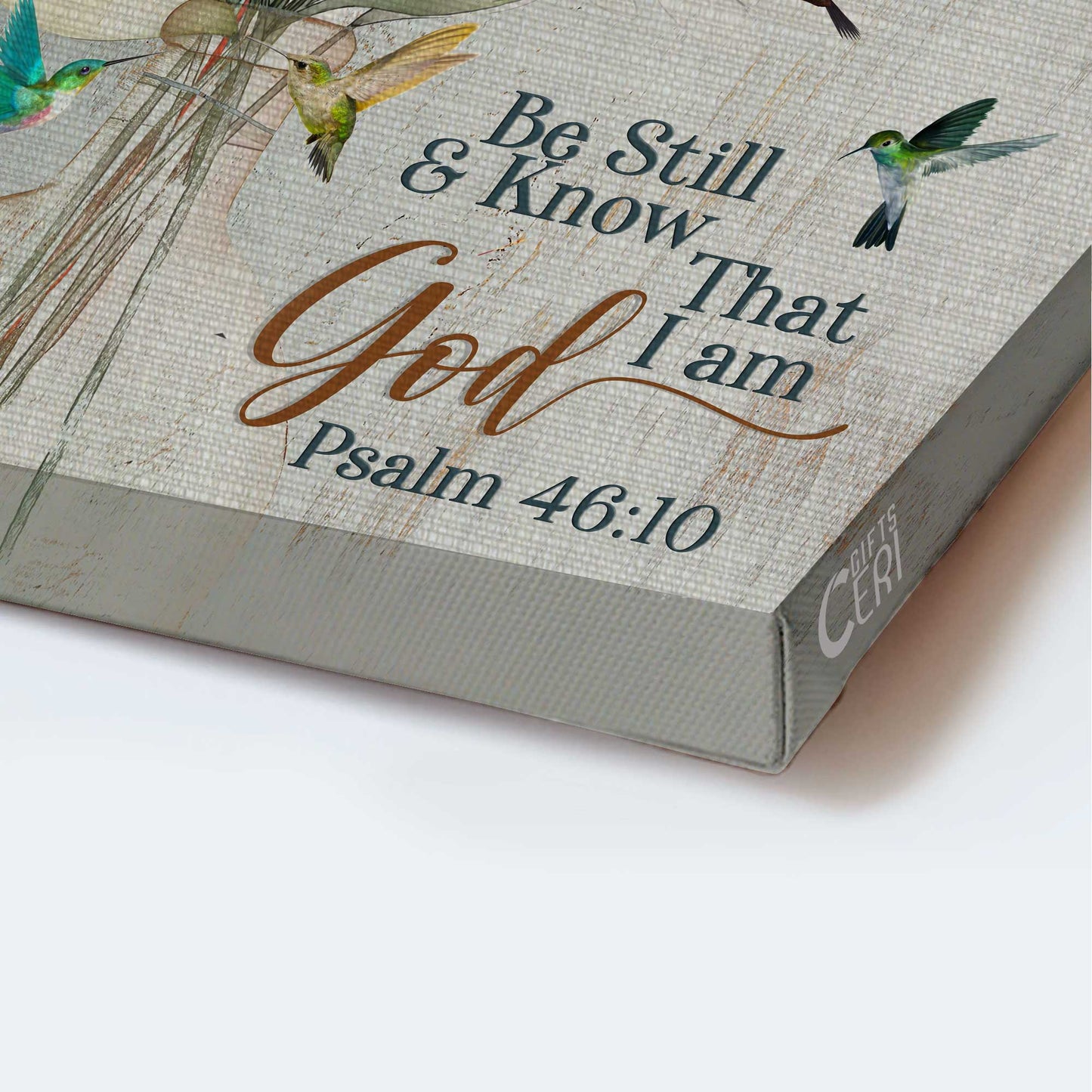 Jesus Portrait Canvas - Olive tree, Hummingbird Portrait Canvas - Gift For Christian - Be still and know that I am God Portrait Canvas