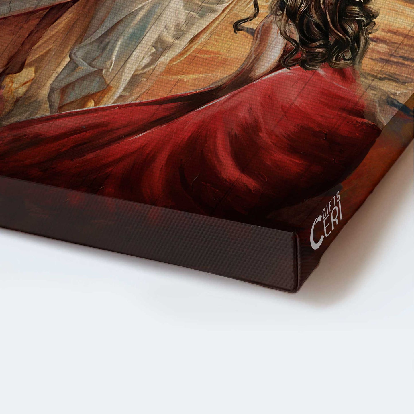 Jesus Portrait Canvas - On the beach, Beautiful sunset, Kneeling before God Portrait Canvas - Inspirational gift, Gift For Religious Christian