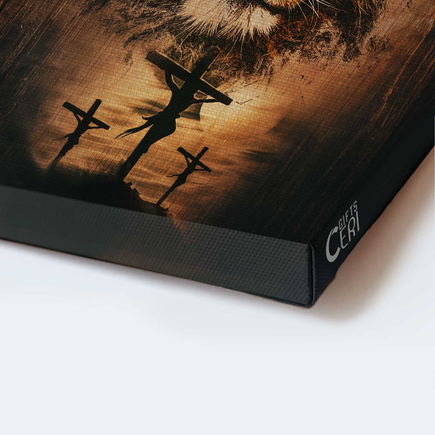 Jesus Portrait Canvas - Lion painting, Lion of Judah, The rugged cross and amazing lion Portrait Canvas - Gift For Christian Portrait Canvas Prints, Christian Wall Art
