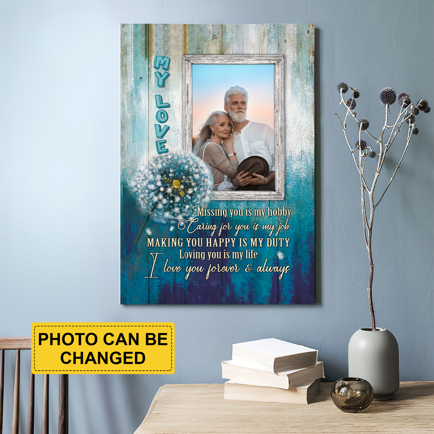 Memorial Canvas - Personalized Custom Portrait Canvas - My Love, Missing You Is My Hobby - Custom Memorial Gift For Someone Who Lost A Loved One