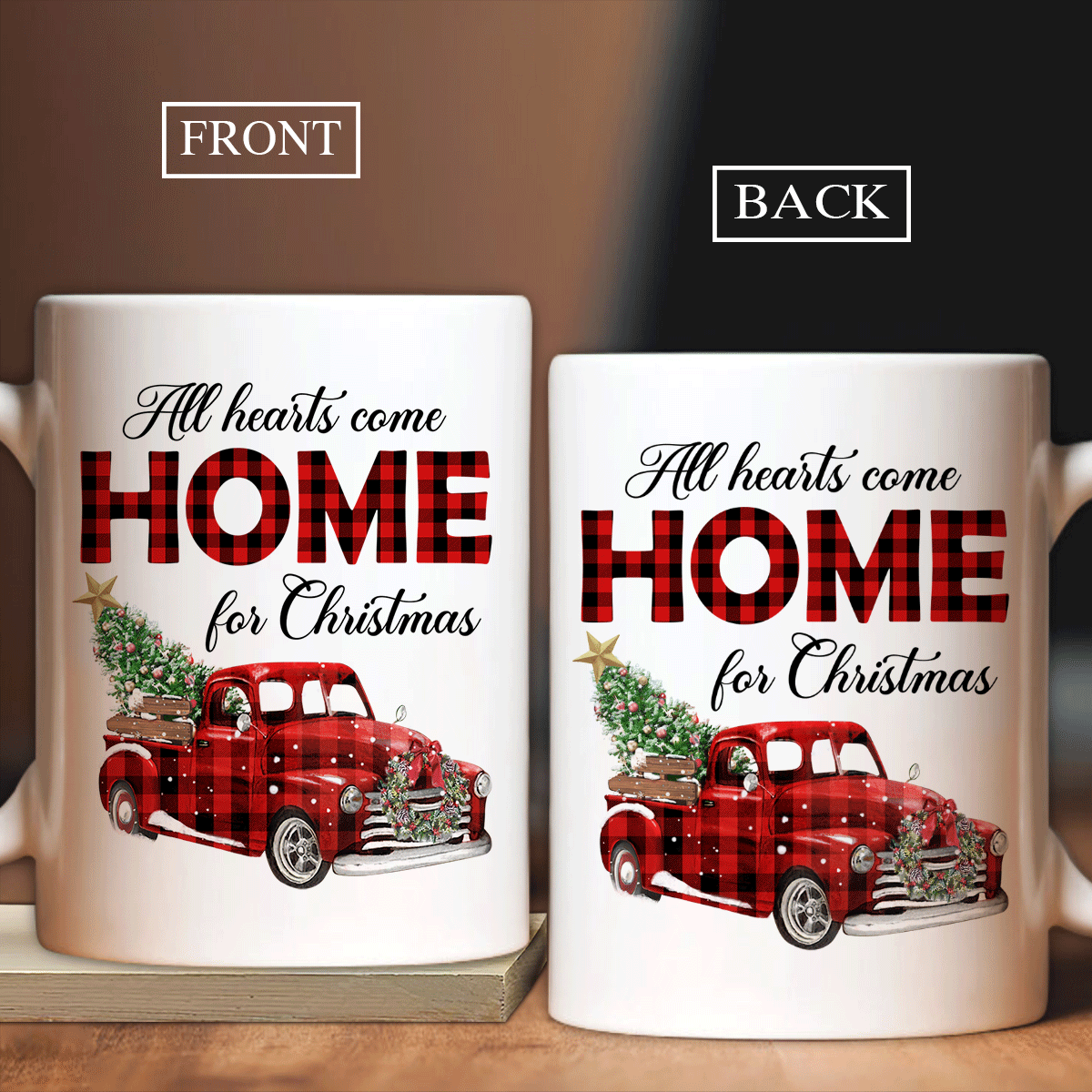 Family White Mug, Christmas Mug, Gifts For Daughter, Son, Dad, Mom, Family Member - Ladybug Car Mug, All Hearts Come Home For Christmas Ceramic Mug
