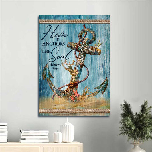 Jesus Portrait Canvas - Luxury anchor, Deep ocean, Red starfish Portrait Canvas - Gift For Christian - Hope anchors the soul Portrait Canvas