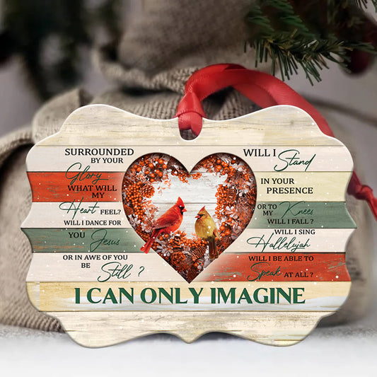 Couple - Jesus Benelux Aluminum Ornament - Cardinal Couple, Christmas Theme - I Can Only Imagine - Gifts For Couple, Husband, Wife, Girlfriend, Boyfriend, Lover, Gifts For Wedding Anniversary, Gifts For Christmas Decoration