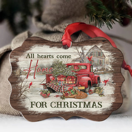 Christmas Benelux Aluminum Ornament- Colorful Gifts, Red Cardinal- Gift For Christmas Home Decor- All Hearts Come Home For Christmas