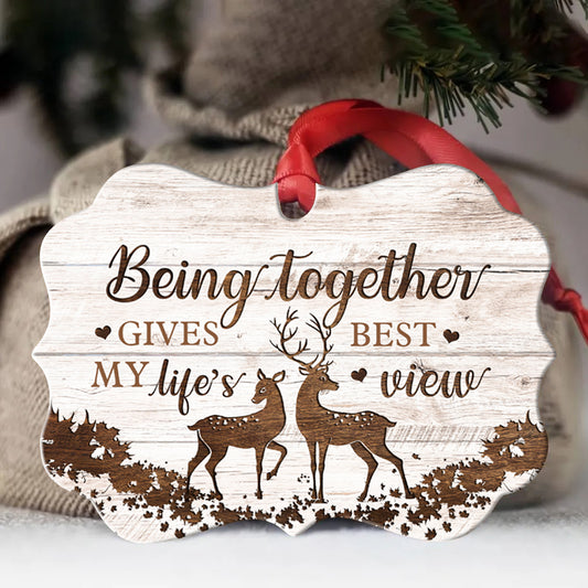 Couple Benelux Aluminum Ornament- Deer In The Forest, Gifts For Couple, Husband, Wife, Girlfriend, Boyfriend, Lover, Being Together