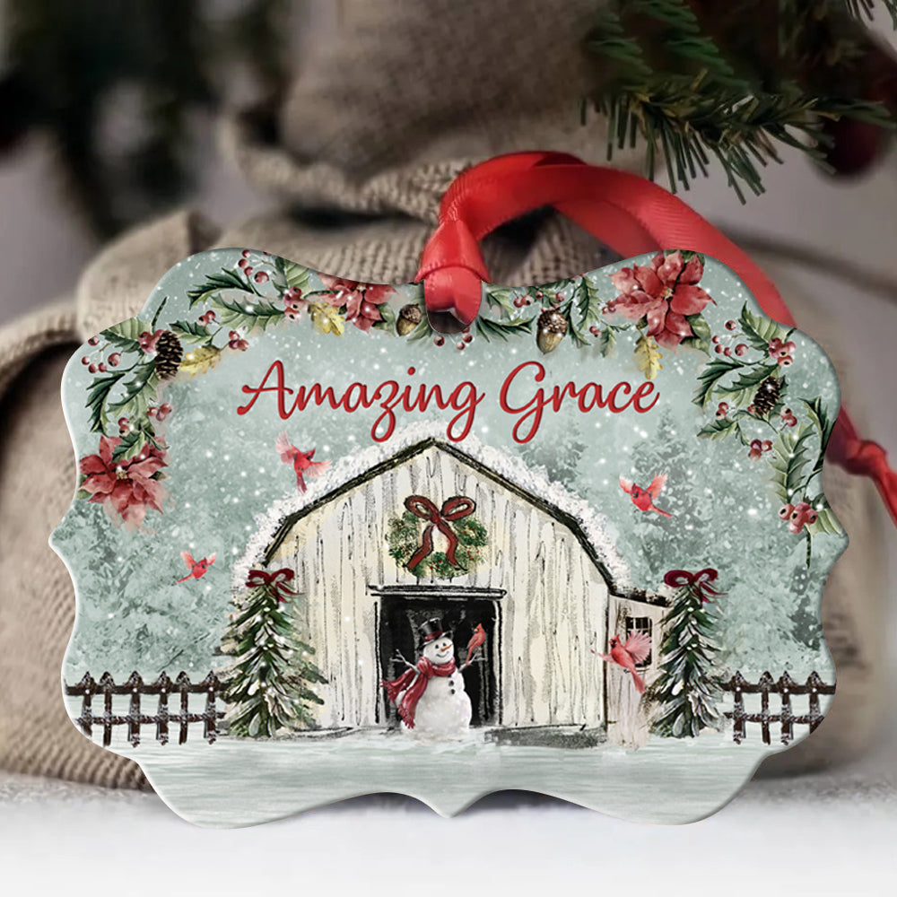 Jesus Benelux Aluminum Ornament - Christmas Tree, Cute Snowman, Christmas Wreath - Christian Gift For Christmas - Amazing Grace