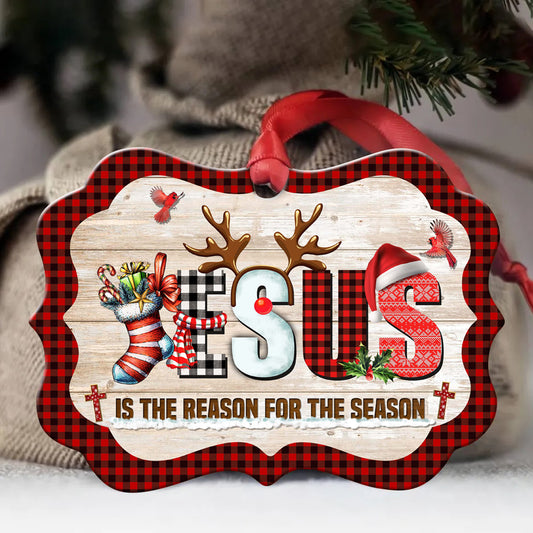 Jesus Aluminum Ornament - Cardinal Aluminum Ornament - Gift Christian For Christmas - Jesus is the reason for the season