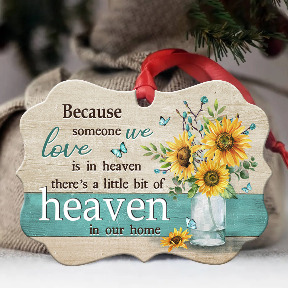Heaven Benelux Aluminum Ornament - Sunflower in vase, Blue butterfly - Memorial Gift For Family Members - There is a little bit of heaven in our home