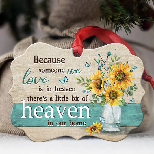 Heaven Benelux Aluminum Ornament - Sunflower in vase, Blue butterfly - Memorial Gift For Family Members - There is a little bit of heaven in our home