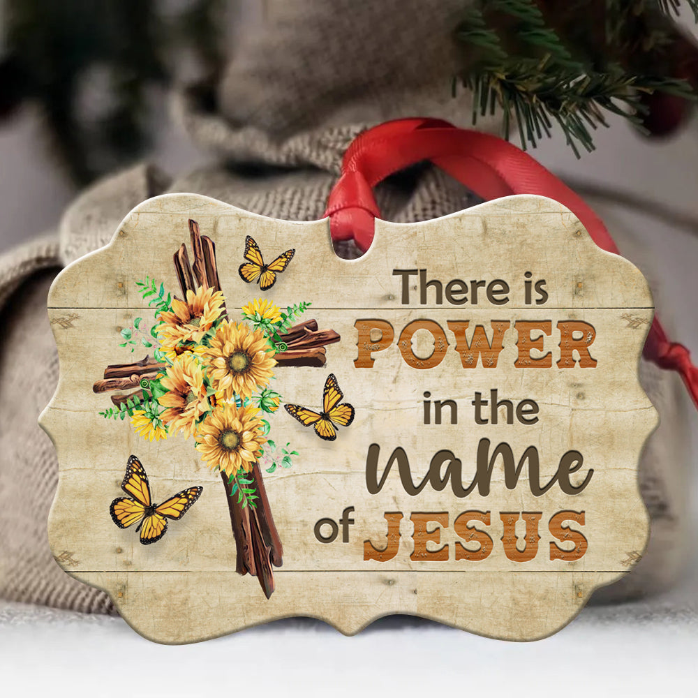 Jesus - Benelux Aluminum Ornament - Crosses and Flower -  There is power in the name of Jesus - Christian Gift