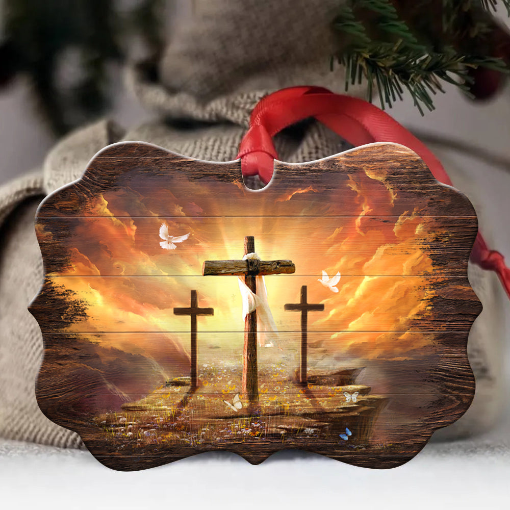 Jesus - Benelux Aluminum Ornament - Sunset painting, Path to heaven, The three crosses - Christian Gift