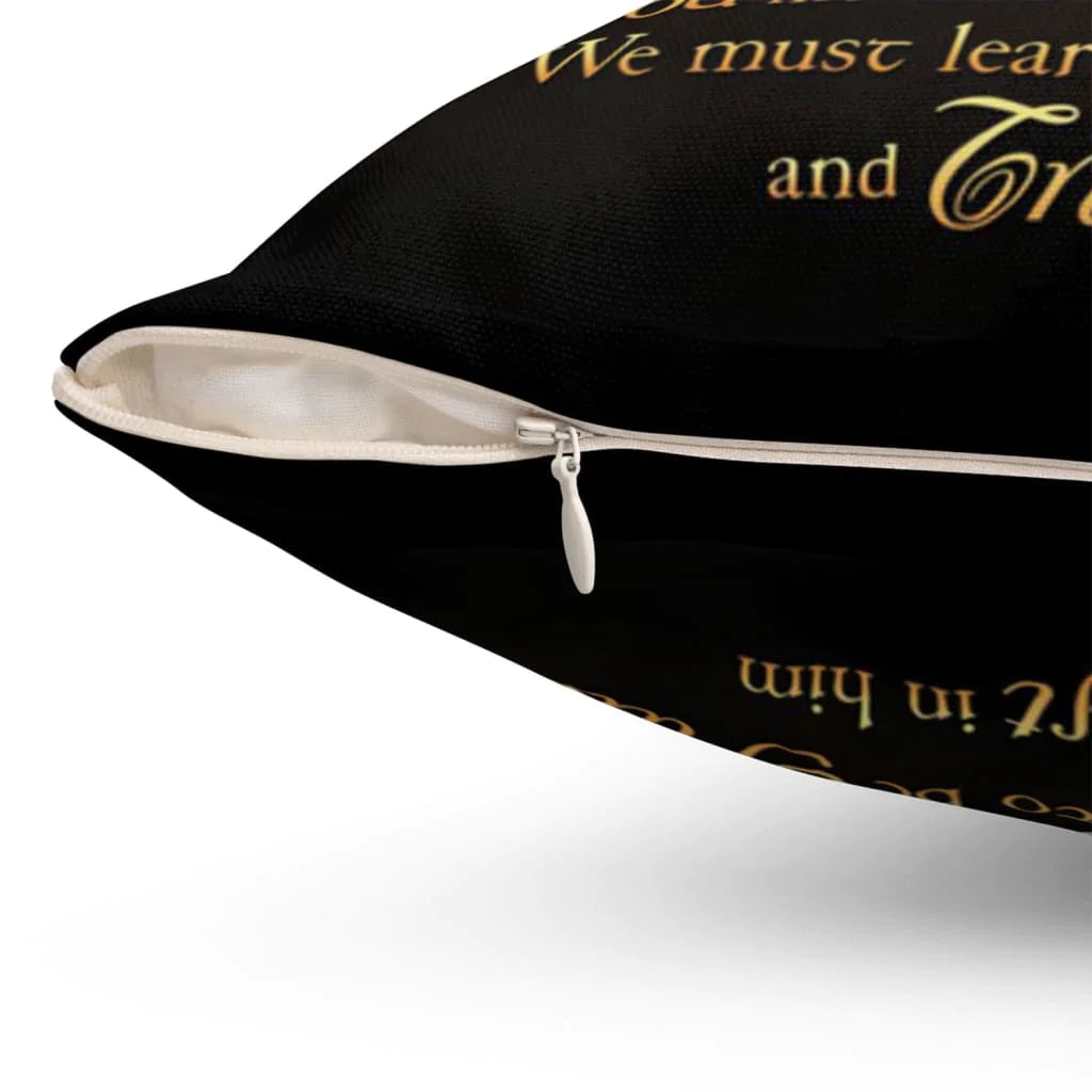 Bible Verse Pillow - Jesus Pillow - Jesus' s Hand, Heaven, Cross Symbol Pillow - Gift For Christian - Never Give Up Hope God Moves At His Own Speed Christian Pillow