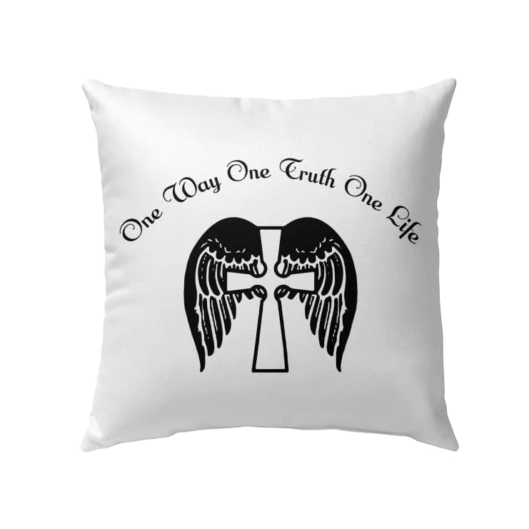 Bible Verse Pillow - Jesus Pillow - Gift For Christian - One Way One Truth One Life Christian Pillow
