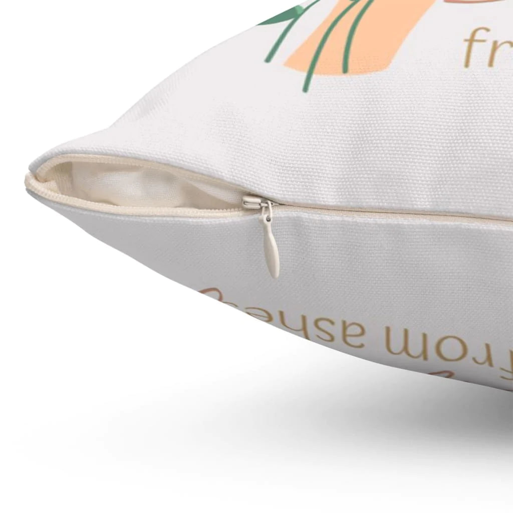 Bible Verse Pillow - Jesus Pillow - Tulip Flowers Pillow - Gift For Christian - Only God Can Create Beauty From Ashes Christian Pillow