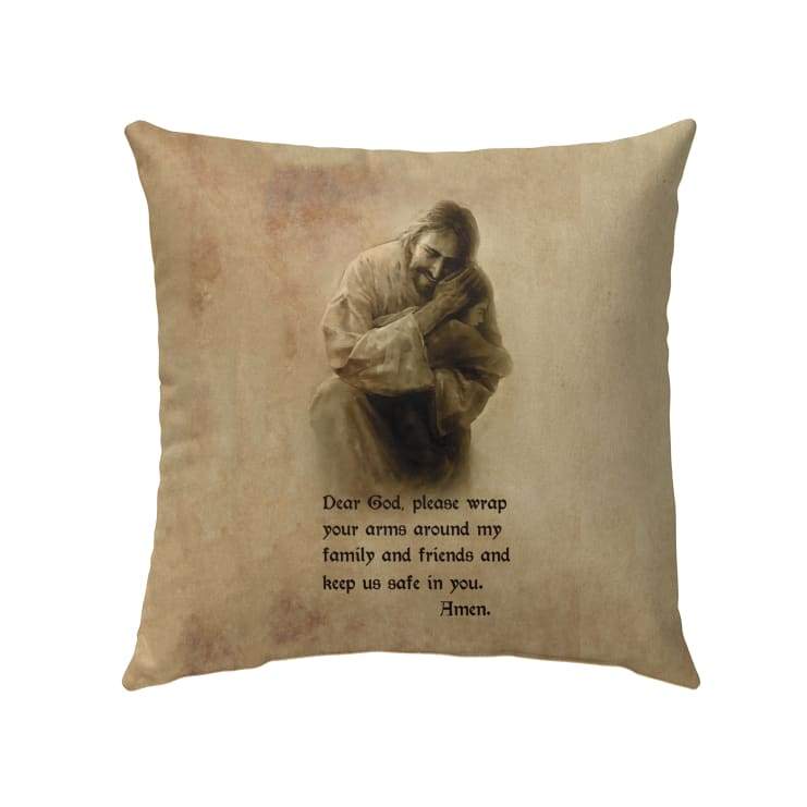 Bible Verse Pillow - Jesus Pillow - Jesus Hugs Daughter Pillow - Gift For Christian - Painting Of Jesus And A Prayer Christian Pillow