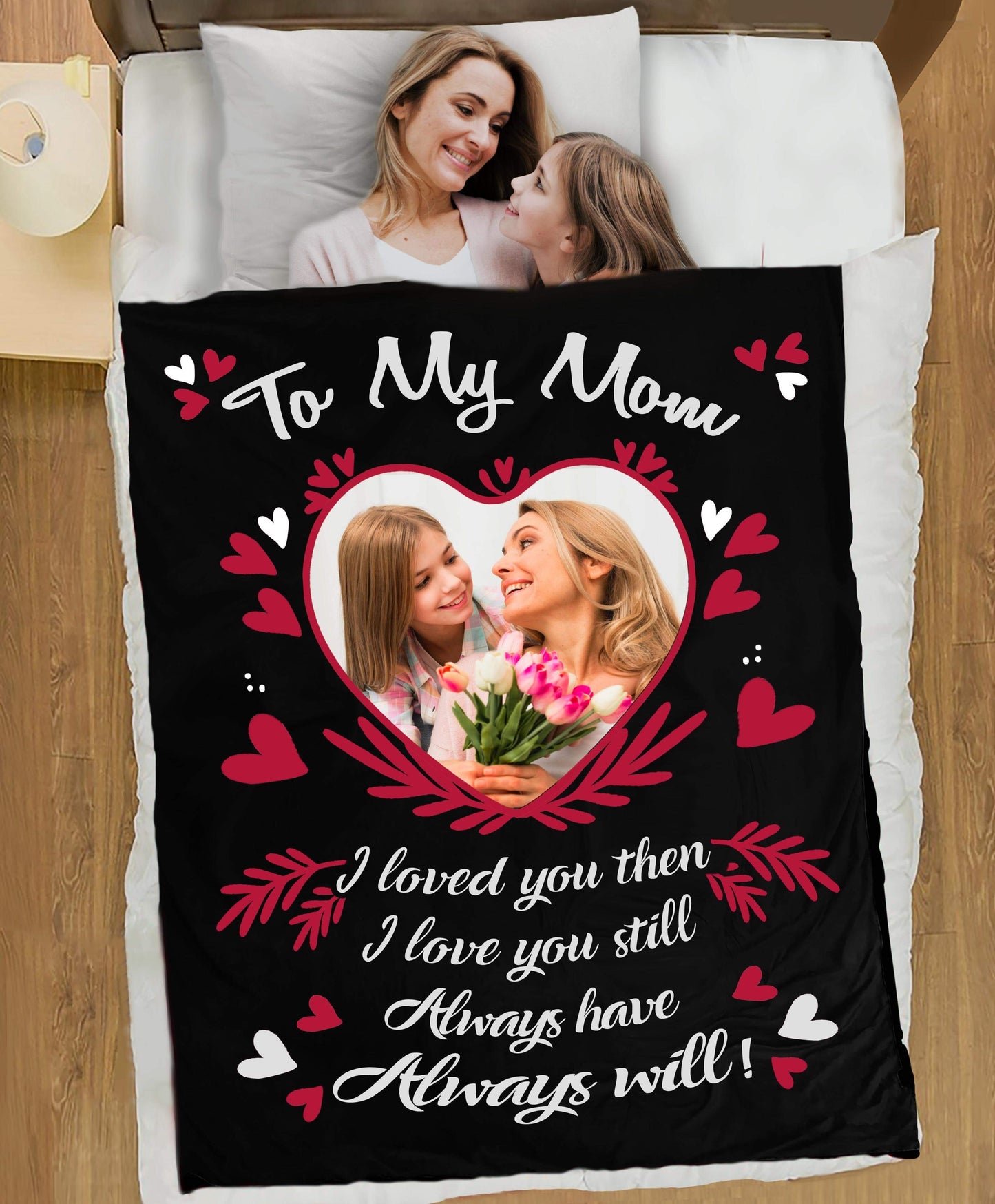 Personalized Gift For Mom Blanket, To My Mom Heart Mother And Daughter Blanket, Custom Gift For Mom From Daughter, Anniversary, Mother's Day Blanket