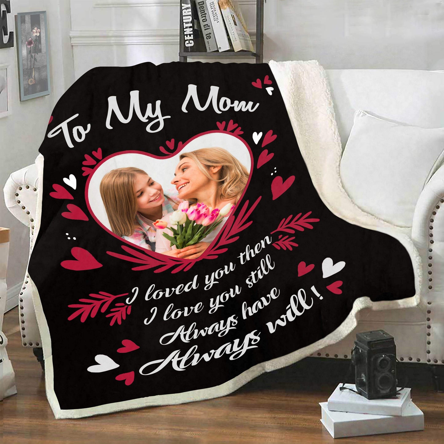 Personalized Gift For Mom Blanket, To My Mom Heart Mother And Daughter Blanket, Custom Gift For Mom From Daughter, Anniversary, Mother's Day Blanket