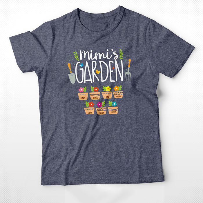 Personalized T-Shirt, Mother's Day Gift T-Shirt, Grandma's Garden Personalized T-Shirt, Custom Name And Kid Names On Garden T-Shirt