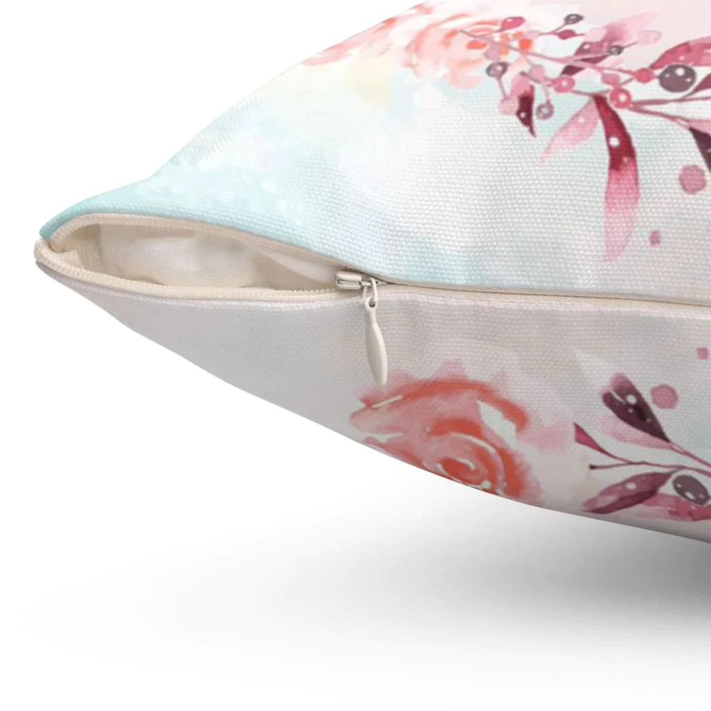 Bible Verse Pillow - Jesus Pillow - Wreath Pillow - Gift For Christan - Proverbs 15:15 A happy heart has a continual feast Throw Pillow