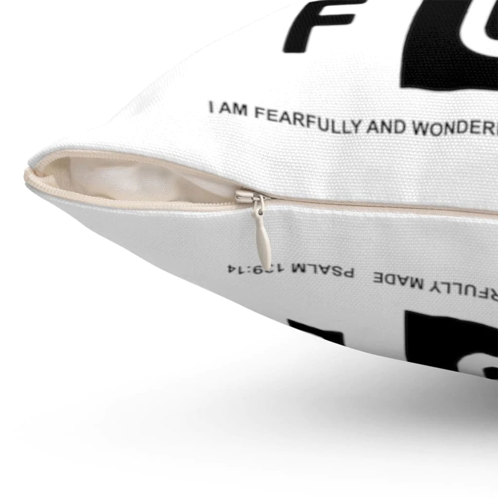 Jesus Pillow - Black Cross Pillow - Gift For Christan - Psalm 139:14 I am fearfully and wonderfully made Throw Pillow