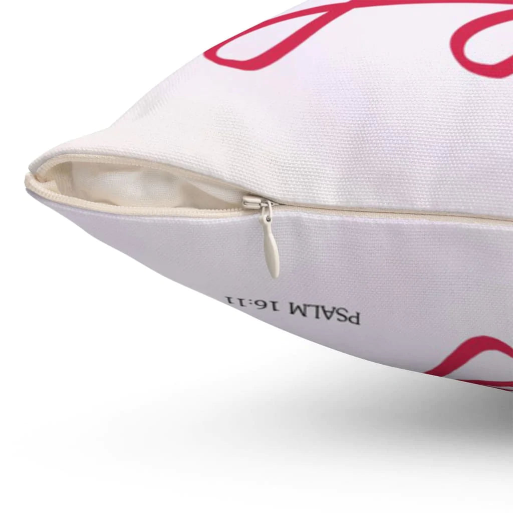 Jesus Pillow - Floral Pillow - Gift For Christan - Psalm 16:11 in your presence there is fullness of joy Throw Pillow