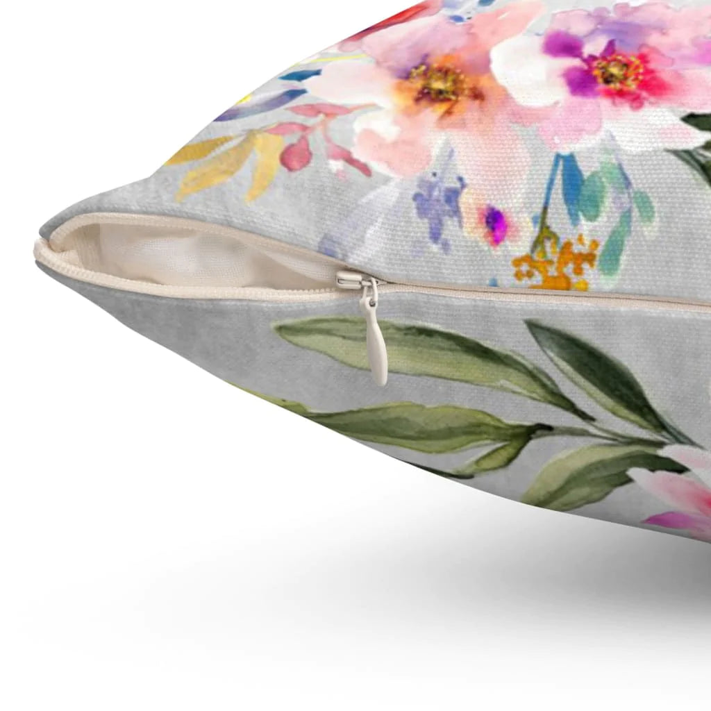 Jesus Pillow - Floral Leaf Frame Pillow - Gift For Christan - Psalm 23:3 He restores my soul Throw Pillow