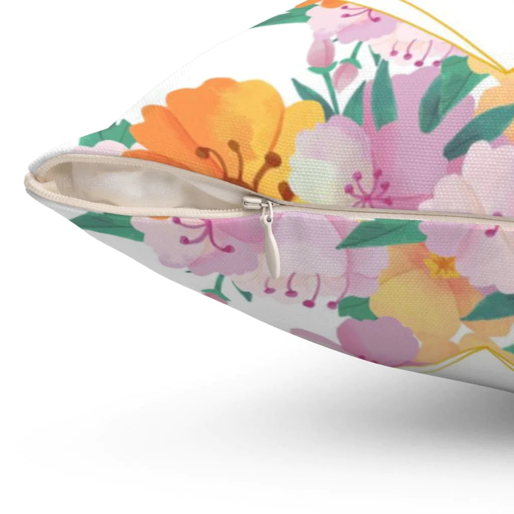 Bible Verse Pillow - Jesus Pillow - Floral Frame Pillow - Gift For Christian - Rejoice in the Lord always Philippians 4:4 Throw Pillow