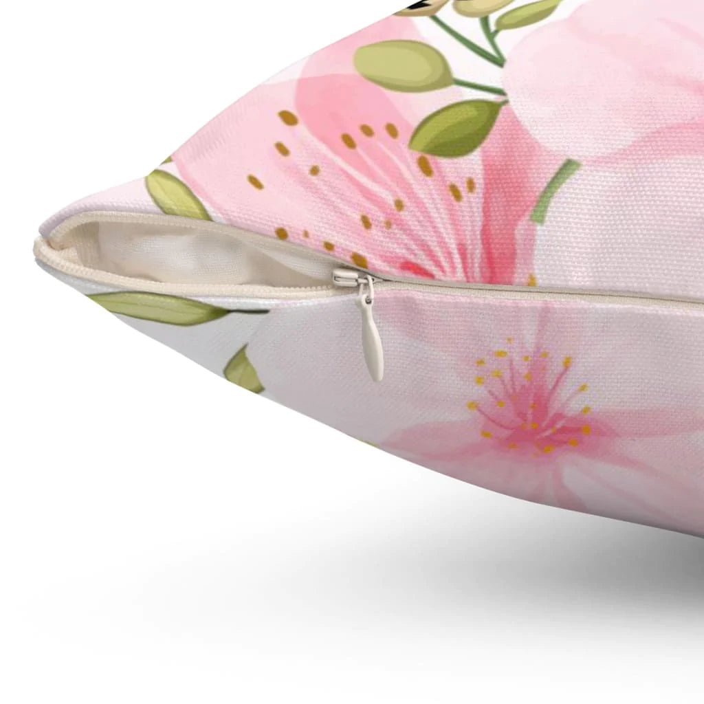 Bible Verse Pillow - Jesus Pillow - Flower Pillow - Gift For Christian - She is strong Proverbs 31:25 Throw Pillow