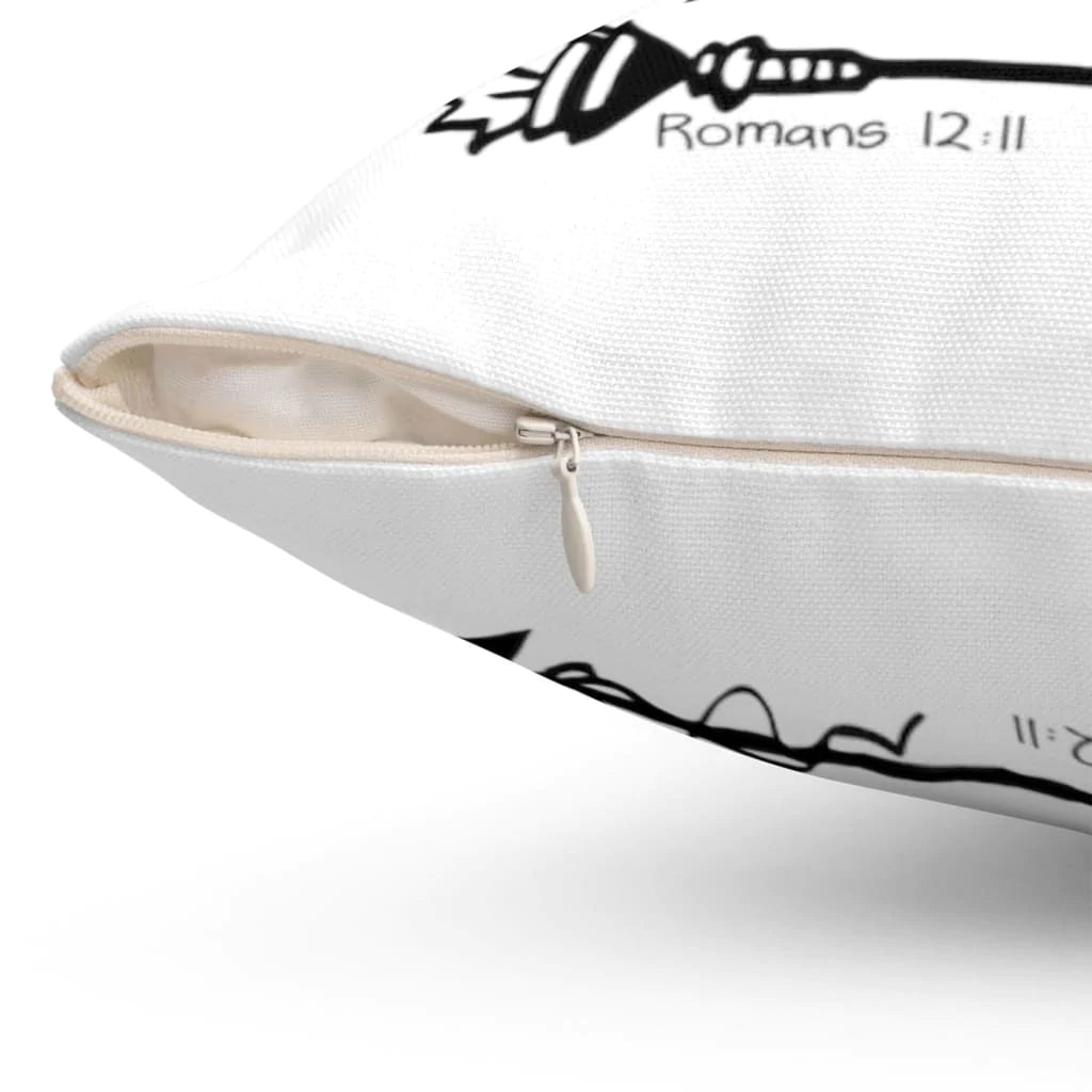 Bible Verse Pillow - Jesus Pillow - Gift For Christian- Soul On Fire Romans 12:11 Christian Pillow