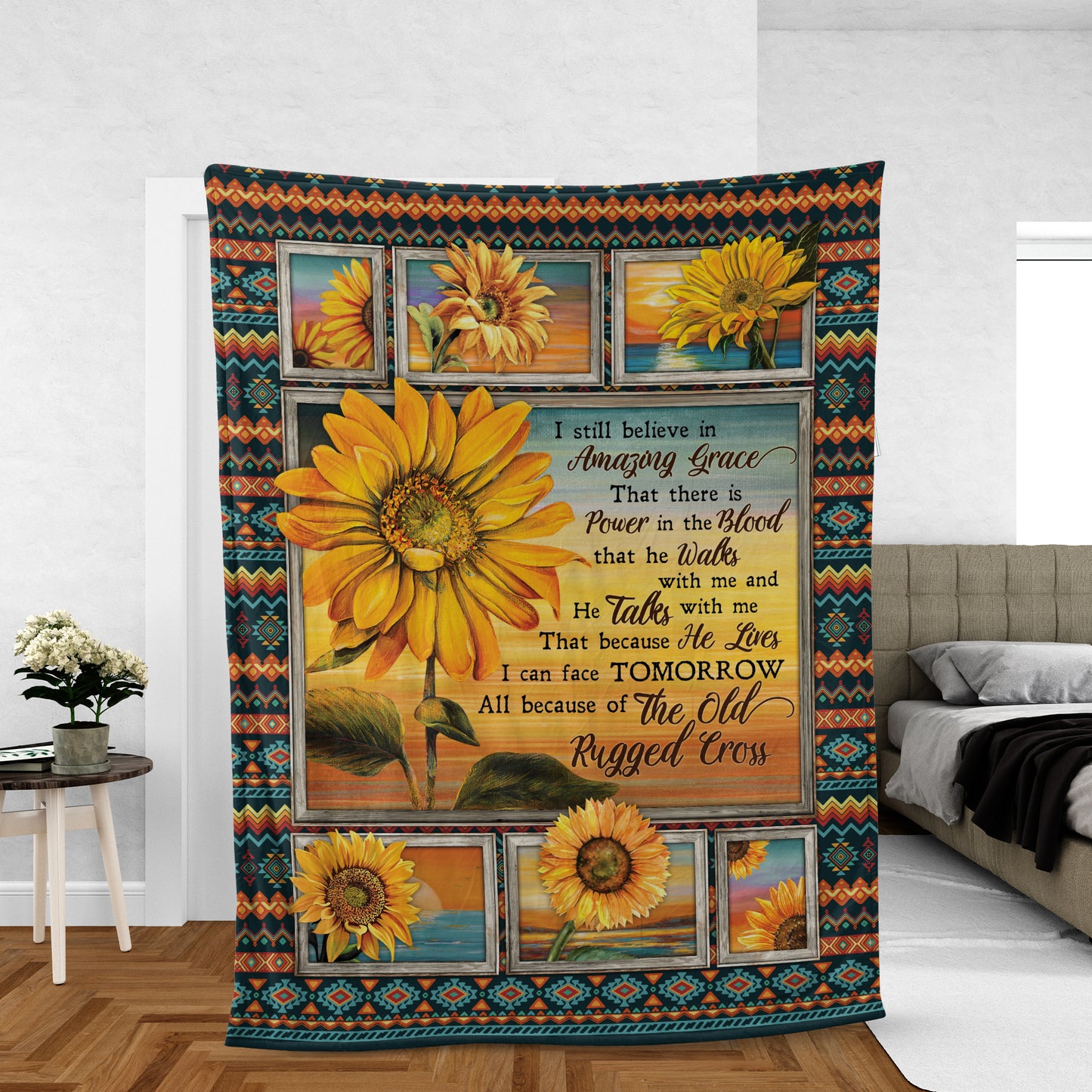 Christian Throw Blanket, Jesus Blanket, Inspirational Gift, Faith Blanket, Sunflower Blanket - I Still Believe In Amazing Grace, Our Lord And Savior