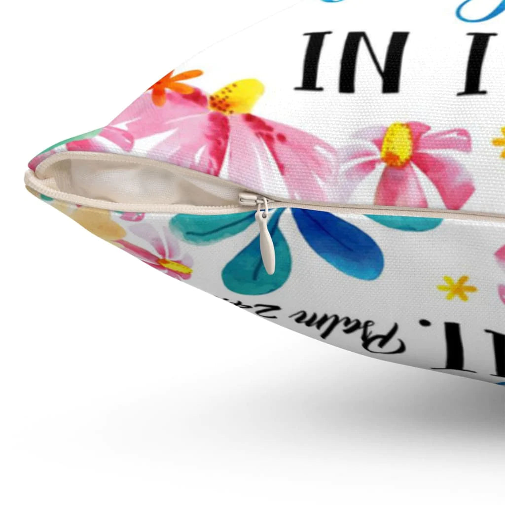 Bible Verse Pillow - Jesus Pillow - Flower Art Pillow - Gift For Christian - The earth is the Lordโs and everything in it Psalm 24:1 pillow