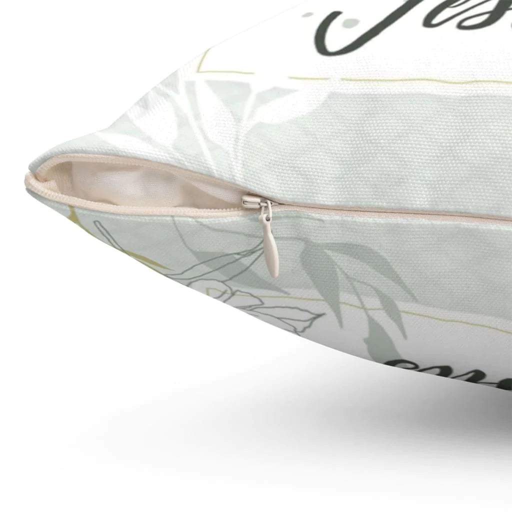 Jesus Pillow - Flower Frame Art Pillow - Gift For Christian - The struggle is real but so is Jesus Throw Pillow